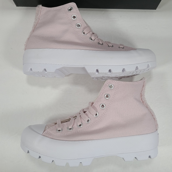 Converse CTAS Lugged Hi Barely Rose White Chunky High Top Sneaker Women Size 9.5 - Picture 7 of 12